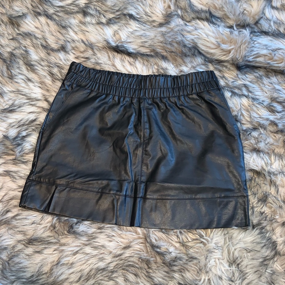 Black Faux Leather Skirt